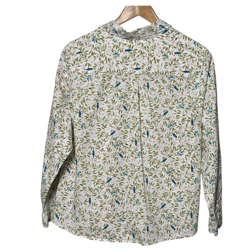 CROFT & BARROW Essential Comfort Stretch Shirt Birds Print Multicolor PXXL - Picture 5 of 7